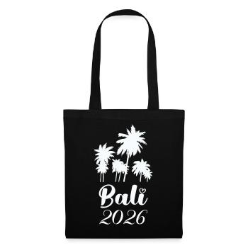 Bali Palmen 2026 Tropenlook - Stoffbeutel - Schwarz - Vorne