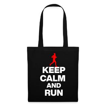 KEEP CALM AND RUN! FOR JOGGERS AND MARATHONERS sw - Tote Bag - black - Front