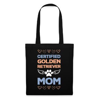 Zertifizierte Golden Retriever Mama - Stoffbeutel - Schwarz - Vorne