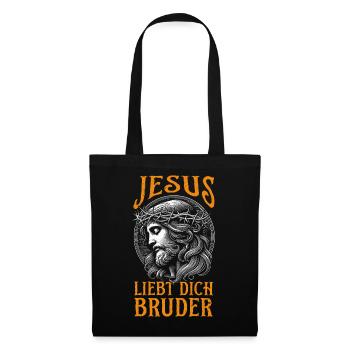 Citation de Jesus Loves You Brother Christian - Sac en tissu - noir - Devant