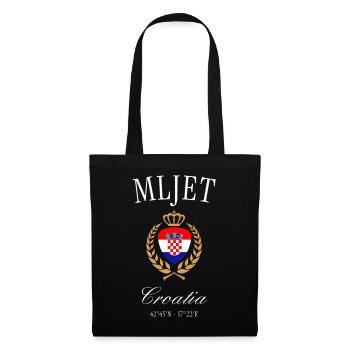 Couronne des armoiries de Mljet Croatia – Souvenir de voyage - Sac en tissu - noir - Devant