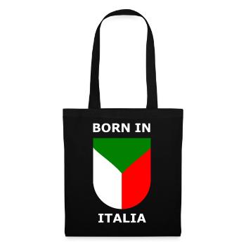 Geboren in Italia Schild - Stoffbeutel - Schwarz - Vorne