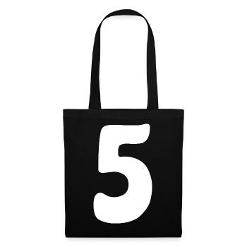 Cinq : Chiffre minimaliste 5 | Cinquième - Sac en tissu - noir - Devant