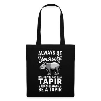 Tapire Sprüche Tapir Lustiges Tapire Geschenk - Stoffbeutel - Schwarz - Vorne