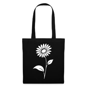 Abstrakte Blumen Silhouette Sommermotiv - Stoffbeutel - Schwarz - Vorne