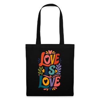 Love Is Love Vintage 70s Pride Motiv CSD Parade - Stoffbeutel - Schwarz - Vorne