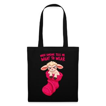 Angry Sheep – Girl Mood - Stoffbeutel - Schwarz - Vorne