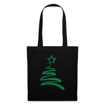 Weihnachtsbaum - Stoffbeutel - Schwarz - Vorne
