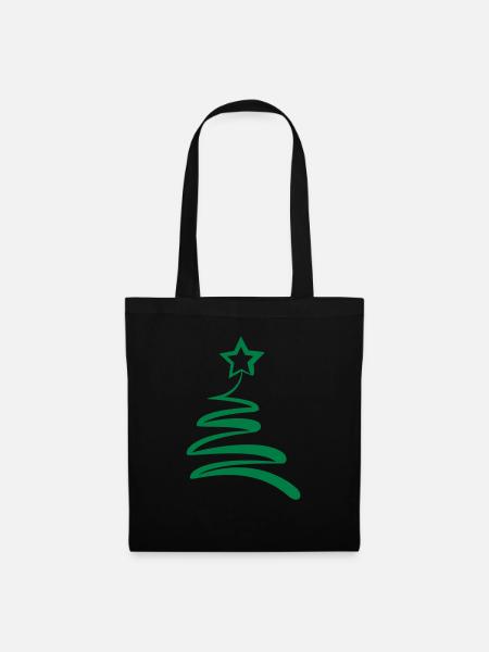 Weihnachtsbaum - Stoffbeutel - Schwarz