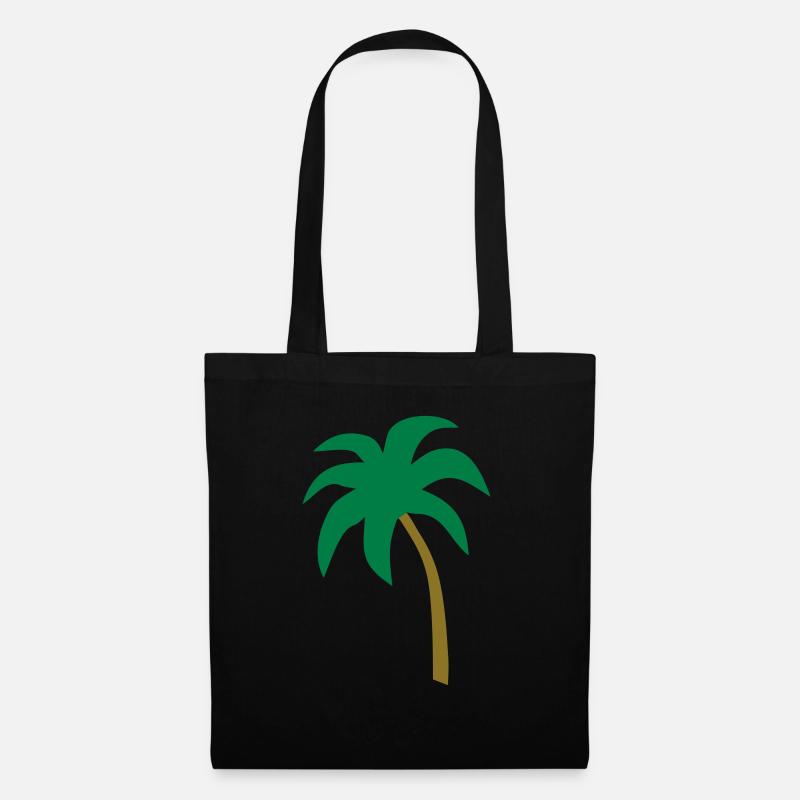 palme - Stoffbeutel - Schwarz