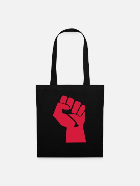 poing revolution symbol vintage sign fun fist - Sac en tissu - noir