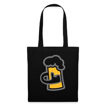Bière (pouce levé) - Sac en tissu - noir - Devant