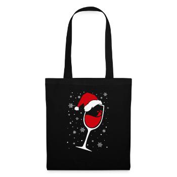 Verre à vin Santa Hat Noël - Sac en tissu - noir - Devant