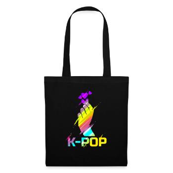 K-Pop Finger Snap Heart Symbol Kawaii Kpop Musique - Sac en tissu - noir - Devant