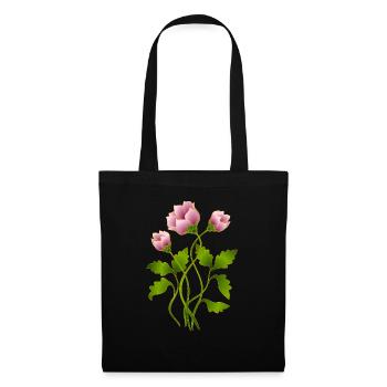 Fleur - Sac en tissu - noir - Devant