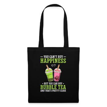 You Can't Buy Happiness But You Can Buy Bubble Tea - Stoffbeutel - Schwarz - Vorne