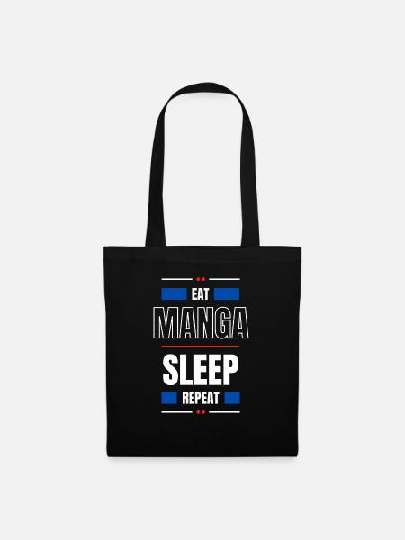 EAT MANGA SLEEP REPEAT - Stoffbeutel - Schwarz