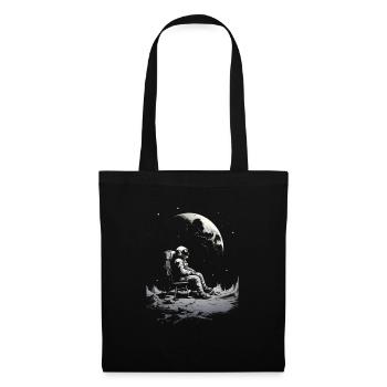 Astronaute assis sur la lune - Sac en tissu - noir - Devant