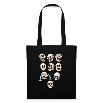 Crânes - Sac en tissu - noir - Devant