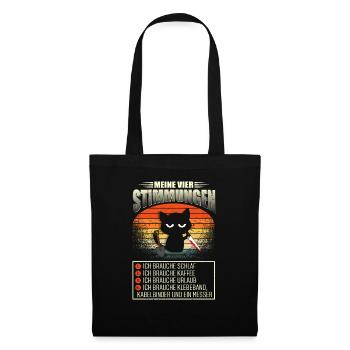 Mes quatre humeurs Cat Coffee Holiday - Sac en tissu - noir - Devant