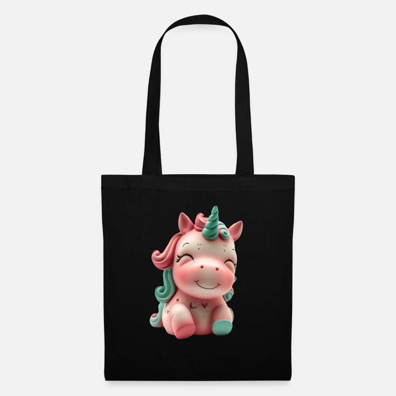 Einhorn - Unicorn - Stoffbeutel - Schwarz