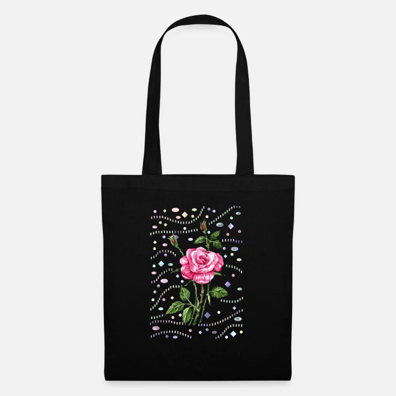 Blume - Stoffbeutel - Schwarz