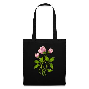 Fleur - Sac en tissu - noir - Devant