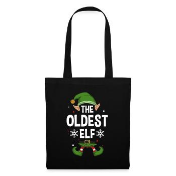 Le plus ancien groupe familial elfe correspondant à Noël - Sac en tissu - noir - Devant