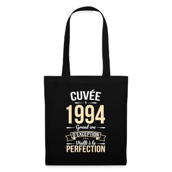 Anniversaire 30 ans - Cuvée 1994 - Cadeau Humour - Sac en tissu - noir - Devant