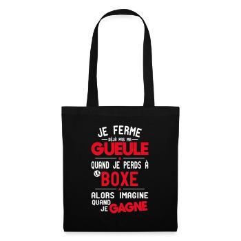 Ich halte nicht den Mund, wenn ich im Boxen verliere. - Stoffbeutel - Schwarz - Vorne