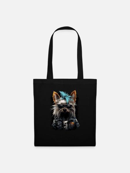 Punk Yorkshire Terrier - Stoffbeutel - Schwarz