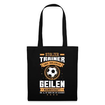 Fußballtrainer Trainer Geschenk - Stoffbeutel - Schwarz - Vorne