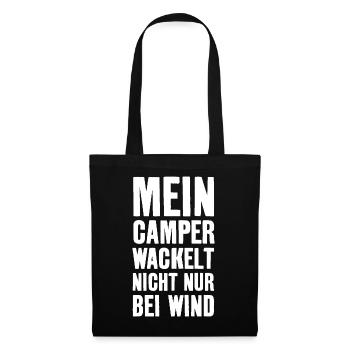 CAMPING MEIN CAMPER WACKELT WIND WOHNMOBIL BUS - Stoffbeutel - Schwarz - Vorne
