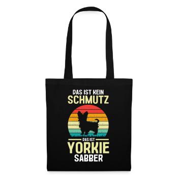 Hund Yorkie - Stoffbeutel - Schwarz - Vorne