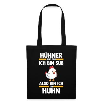 Huhn Landwirt Bauernhof Hühner - Stoffbeutel - Schwarz - Vorne