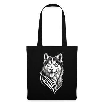 Pure elegance: The Husky in white - Tote Bag - black - Front