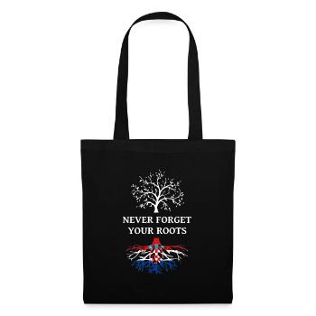 Kroatien Never Forget Your Roots - Stoffbeutel - Schwarz - Vorne