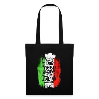 Je n’ai pas besoin de recettes Je suis chef cuisinier italien Cuisinier Cuisinier - Sac en tissu - noir - Devant