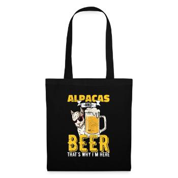 Alpacas Beer Alcohol Quote Gift - Tote Bag - black - Front