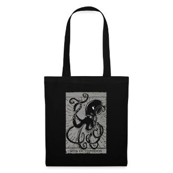 Vintage Kraken Tarot Card - Octopus Devil 666 - Tote Bag - black - Front