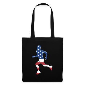 Sport Us Flag Running - Stoffbeutel - Schwarz - Vorne