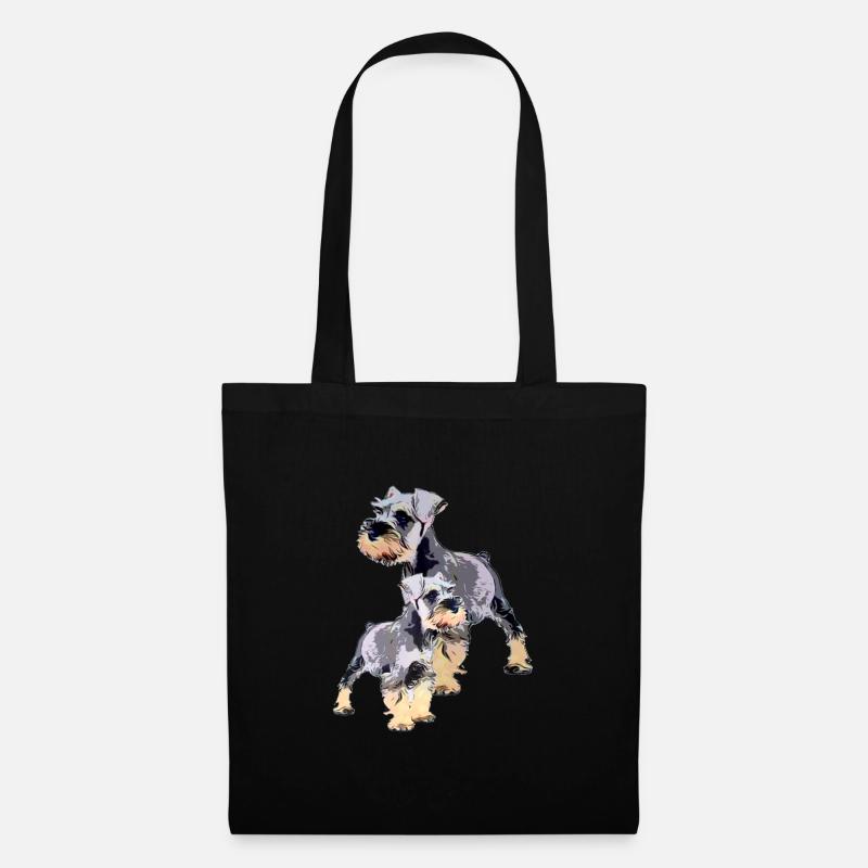 Duo de Schnauzer miniature - Sac en tissu - noir