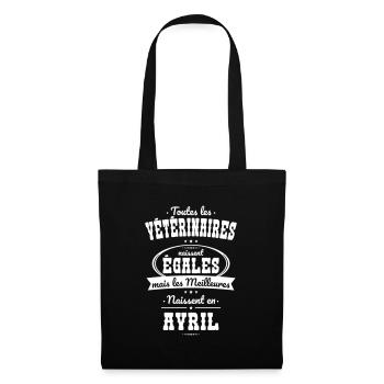 Vétérinaires égales meilleures naissent en Avril - Sac en tissu - noir - Devant