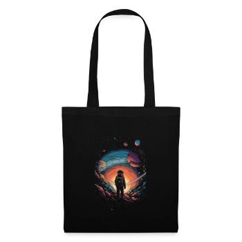 Wandern im Universum - Surrealistisches Artwork - Stoffbeutel - Schwarz - Vorne