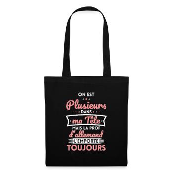 Plusieurs dans tête la Prof d'Allemand l'emporte - Sac en tissu - noir - Devant