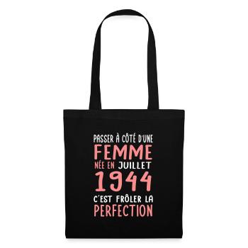 80th Birthday - Born in July 1944 - Tote Bag - black - Front