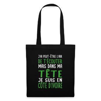 Dans ma tête je suis en Côte d'Ivoire - Sac en tissu - noir - Devant