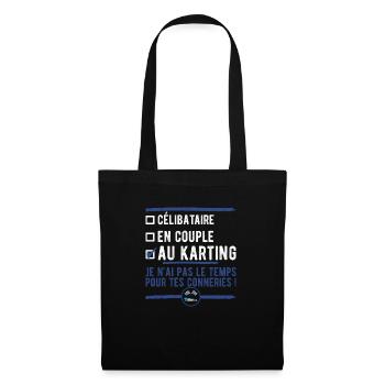 au karting t-shirt cadeau - Sac en tissu - noir - Devant