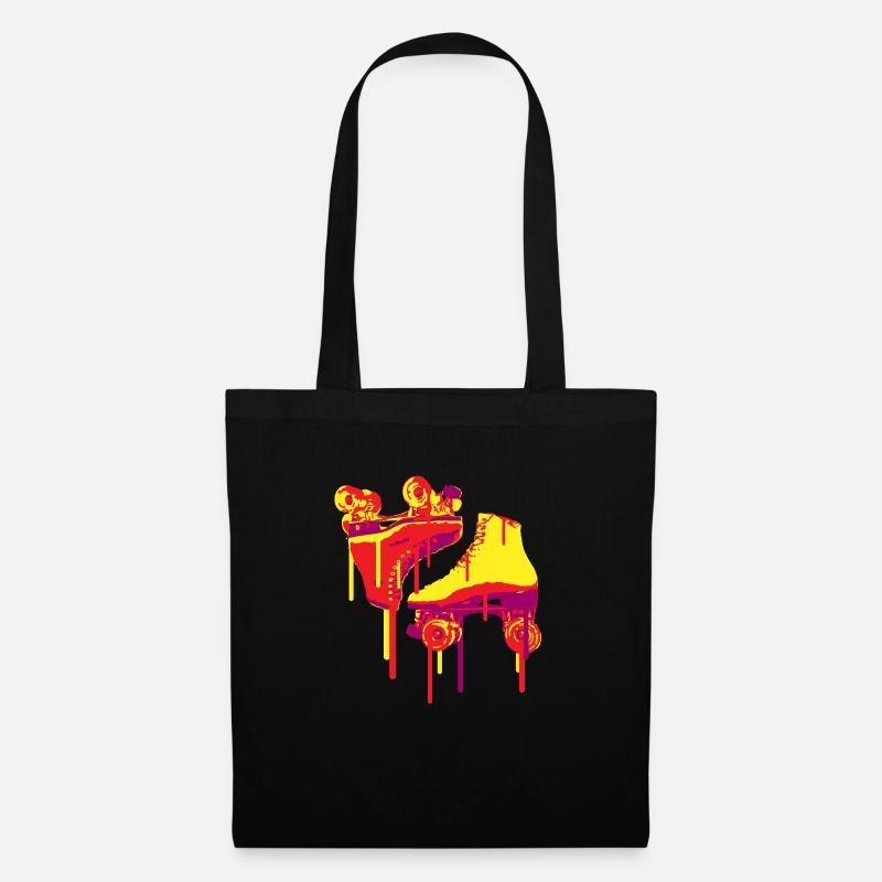 80s roller skates colored 80tees - Tote Bag - black