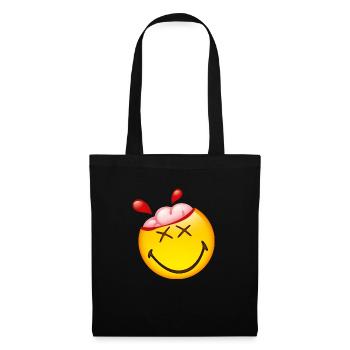 Smiley Glossy Happy Brain - Sac en tissu - noir - Devant